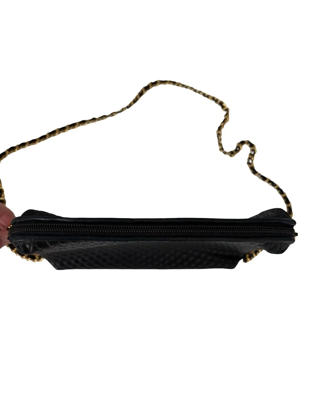 Bally Black Quilted Gold Chain Crossbody Bag